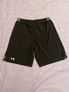LG Black Athletic Shorts with Olive Waistband